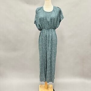 Vintage 90s Debra Martin Floral Smocked Top‎ Dolman Sleeve Jumpsuit Size 12
